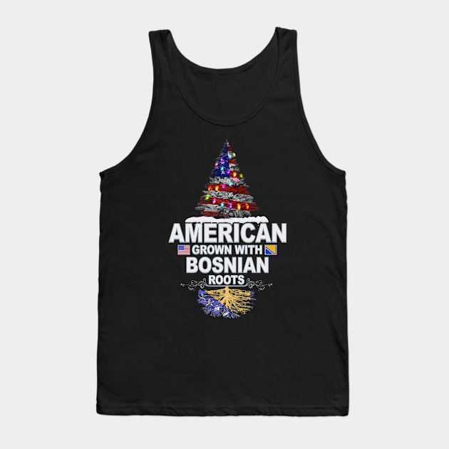 Christmas Tree  American Grown With Bosnian Roots - Gift for Bosnian Herzegovinian From Bosnia And Herzegovina Tank Top by Country Flags